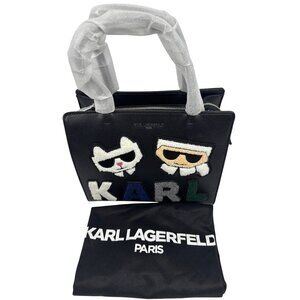 Karl Lagerfeld Paris Women's Maybelle Iconic Black Choupette Satchel